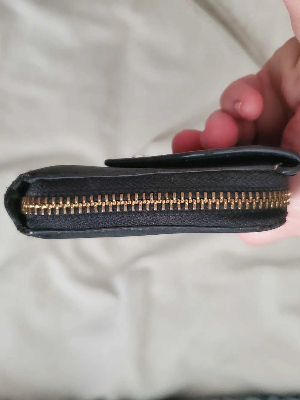 Rebecca Minkoff Black Saffiano Wristlet Clutch with Gold Plaque